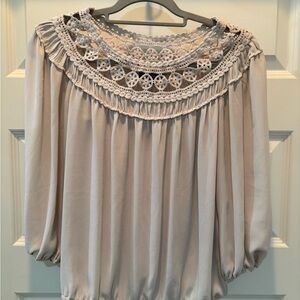 Max Edition Cream Crochet Blouse